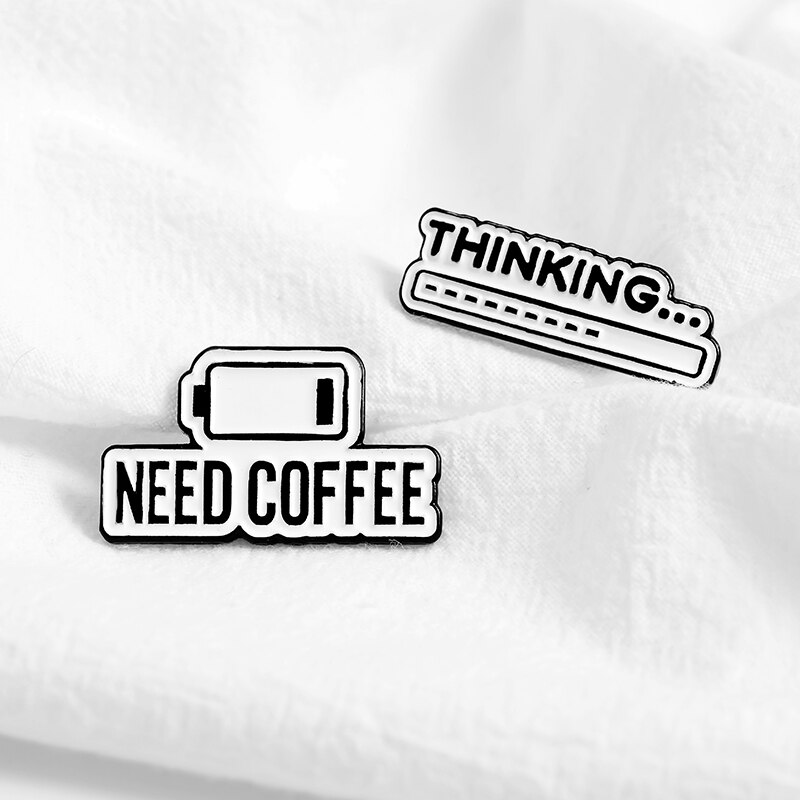 2021 Bros pin Enamel Desain Coffee Mind Progress Bar Untuk Hadiah