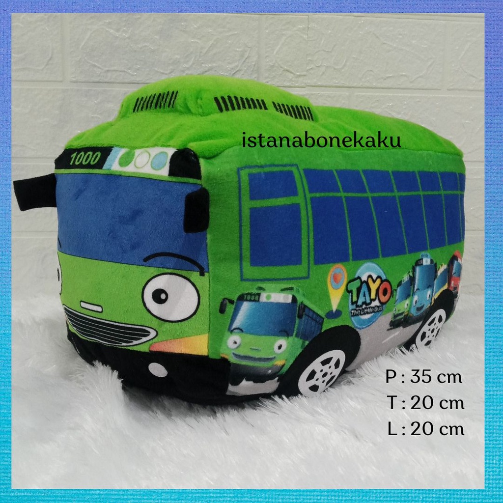 Boneka Bus Tayo Printing Berkualitas SNI Isi Dacron Murni