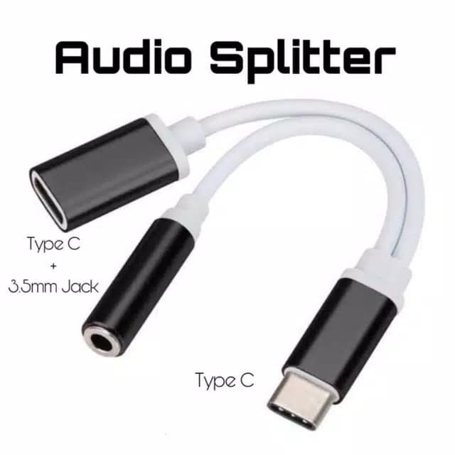SPLITER AUDIO TYPE C CONVERTER Audio Jack Spliter type C MIC KE HP