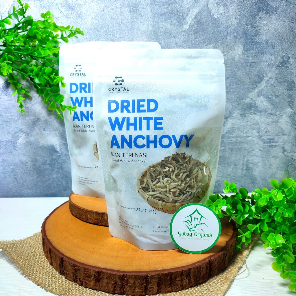 

Crystal of the Sea - Dried White Anchovy 80G / Ikan Teri Nasi Kering Non Msg & Pengawet (Low Salt)