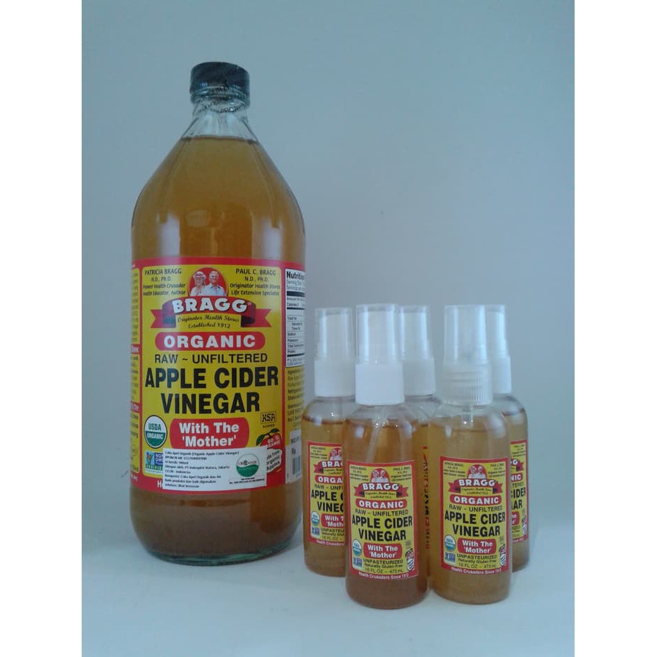 Jual Murah Bragg Organic Apple Cider Vinegar/Share in Botol 60 ml / Cuka Apel Asli/Toner Bragg Asli
