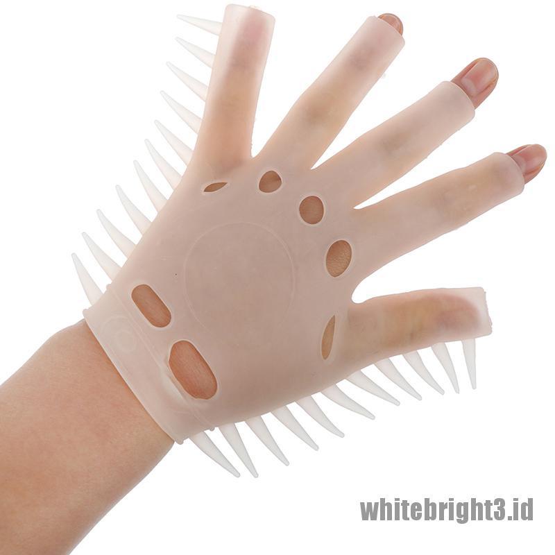 {white3} Spiky Glove Kids Adult Soft Stretchy Tactile Sensory Toy Autism ADHD