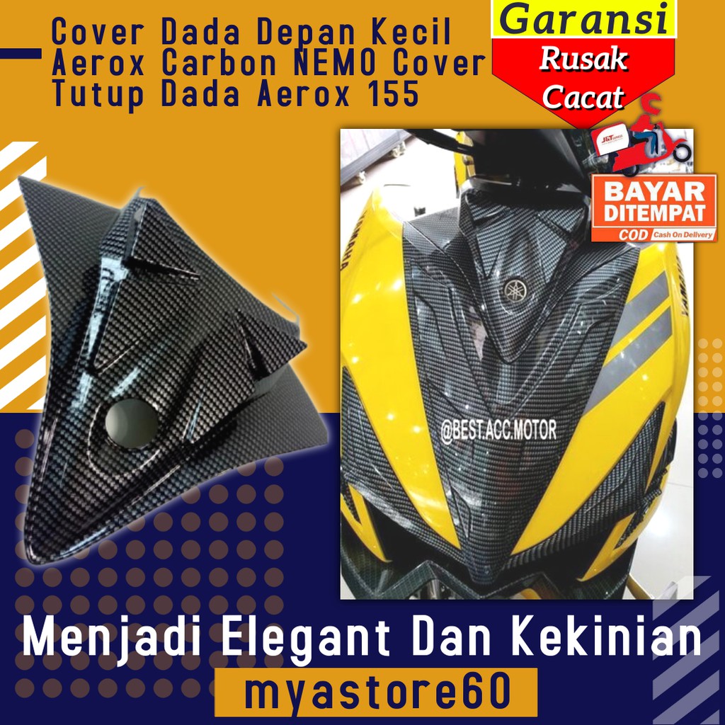 Cover Tutuo Dada Depan Kecil Aerox Carbon NEMO Cover Tutup Dada Aksesoris Variasi Yamaha Aerox 155