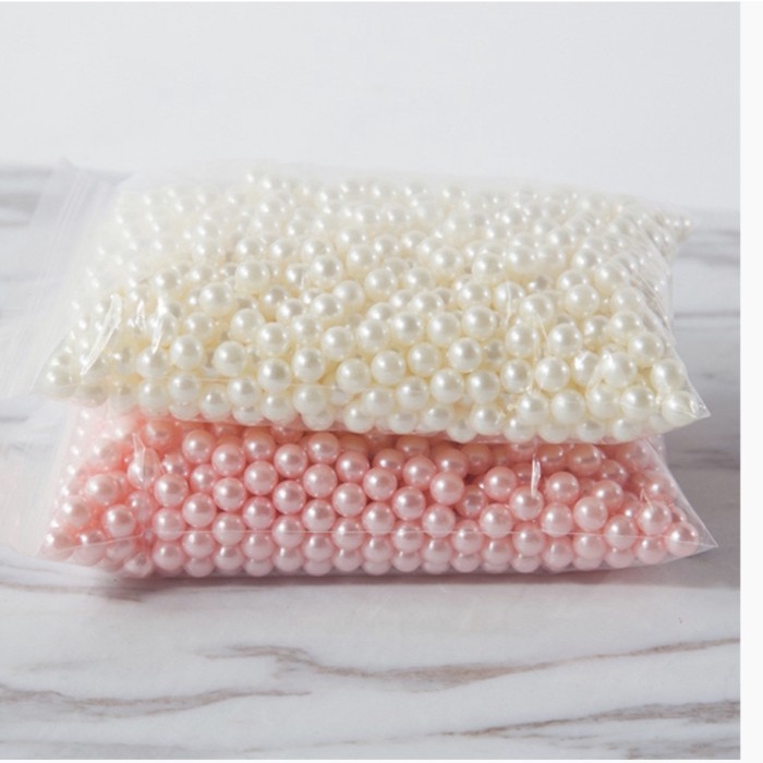 Ready Mutiara tanpa lubang  Plastik Pearl Accessories - Manik Manik aksesoris baju 300gram