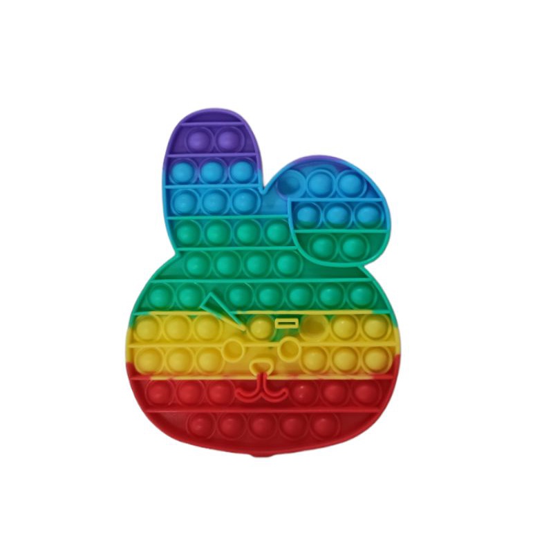 New Fidget Push Pop Its Mainan Anak Toys Bubble Kids Mainan Popit Murah Rainbow Pop it PASTEL-COOKY RAINBOW 15CM