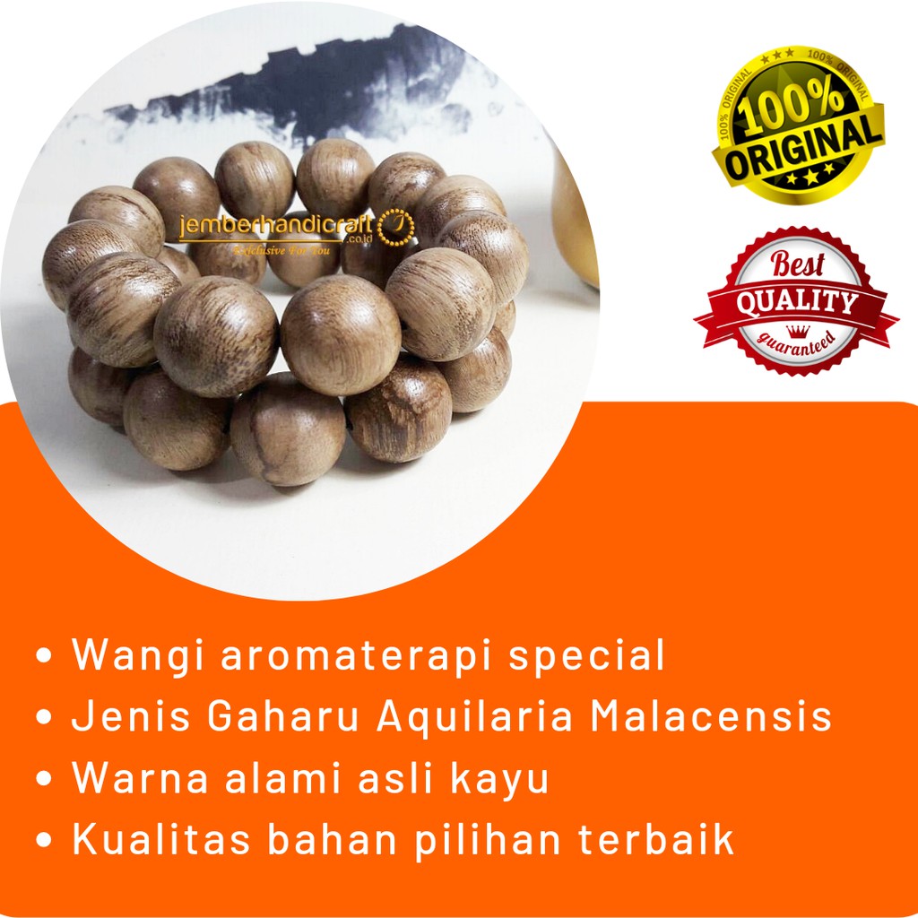 ( WANGI AROMATERAPI ) Gelang Gaharu Merauke TGC / Gaharu Aquilaria Size BIG