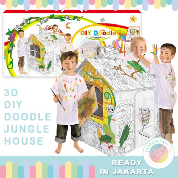 

JKT DIY Doodle Big Jungle House Kids Coloring Toy Mainan Rumah Anak Murah