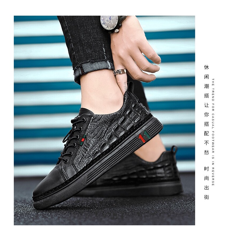 Pennay Sepatu Sneakers Pria Import Santai Crocodile Trendy