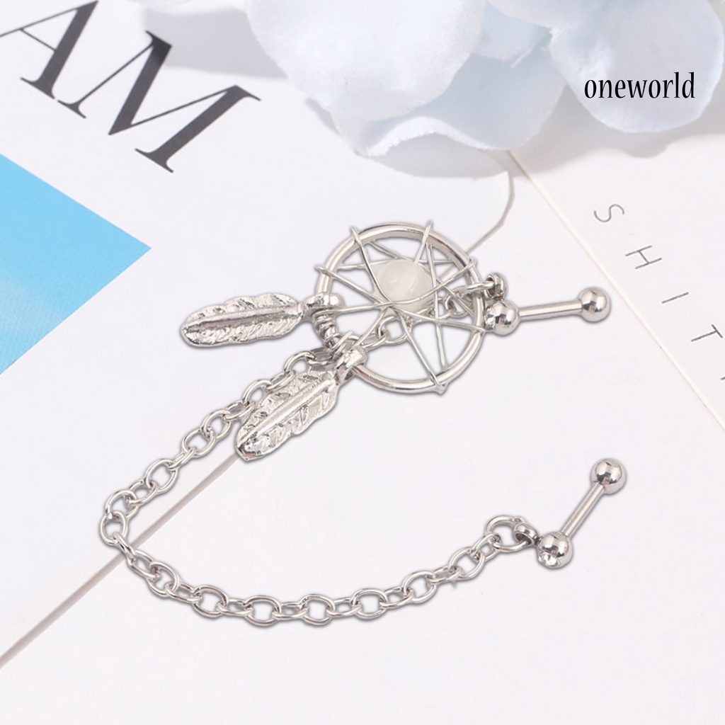OW@ Dream Catcher Star Helix Tragus Cuff Ear Piercing Cartilage Stud Dangle Earring