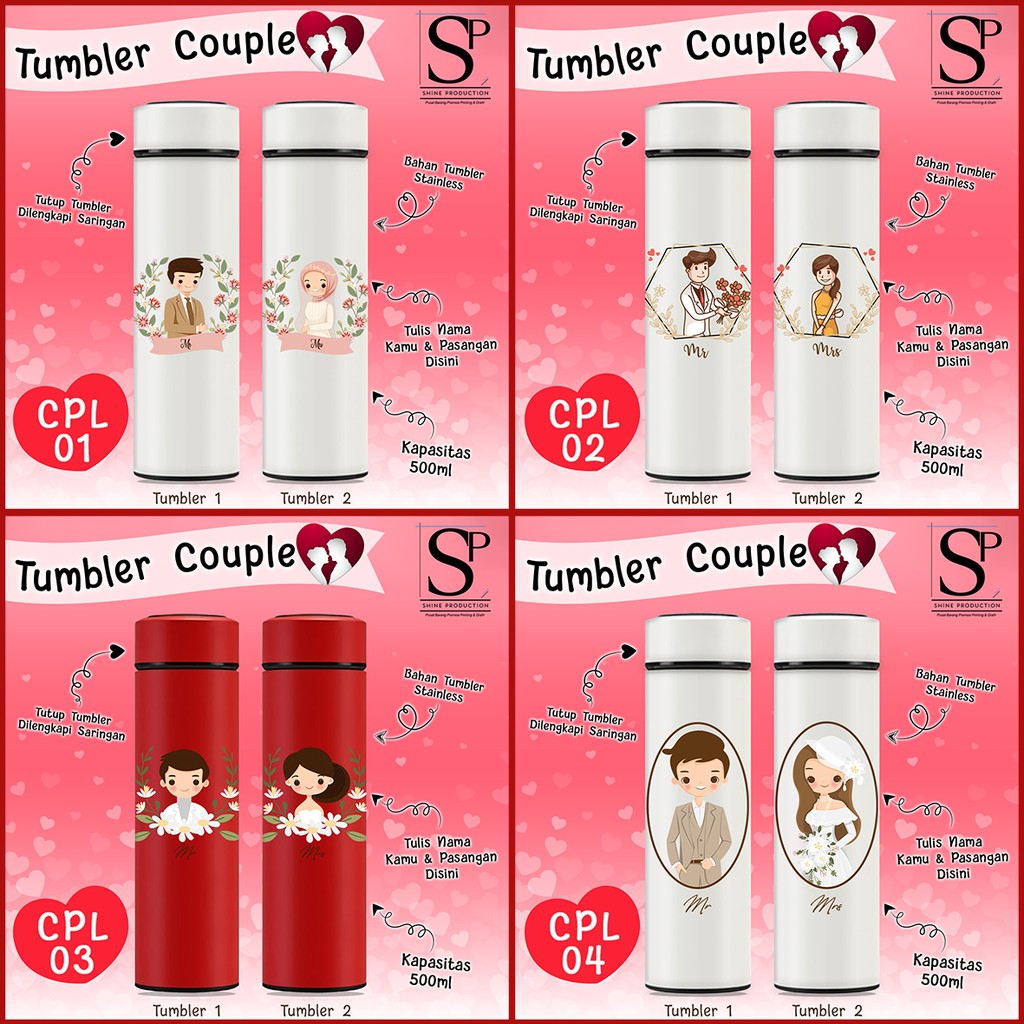 Tumbler Couple Botol Minum Couple Valentine