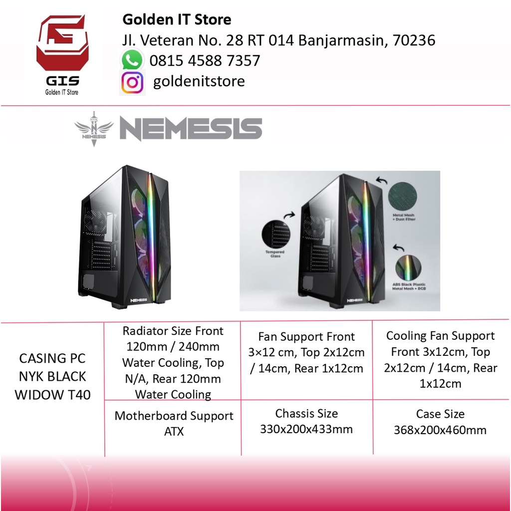 CASING PC NYK BLACK WIDOW T40 / CASE PC NYK BLACKWIDOW T40 / CASE03-NYK