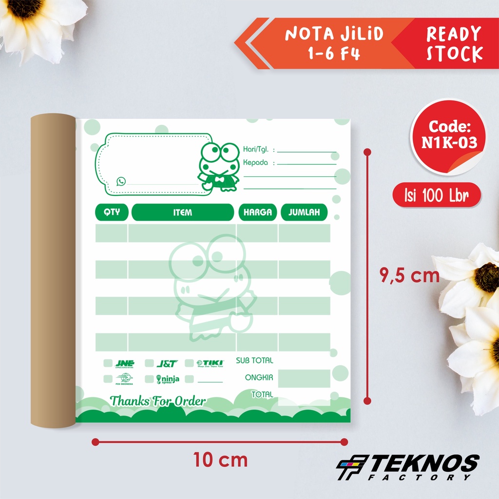 

[100 lembar] NOTA OLSHOP KOSONGAN 1 PLY LUCU UNIK KEROPI N1K-03