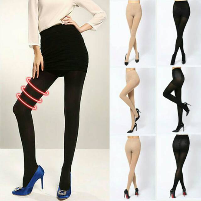 《Phiphii》Stoking stocking celana pantyhose wanita merk Apple 120D Hitam Krem Putih