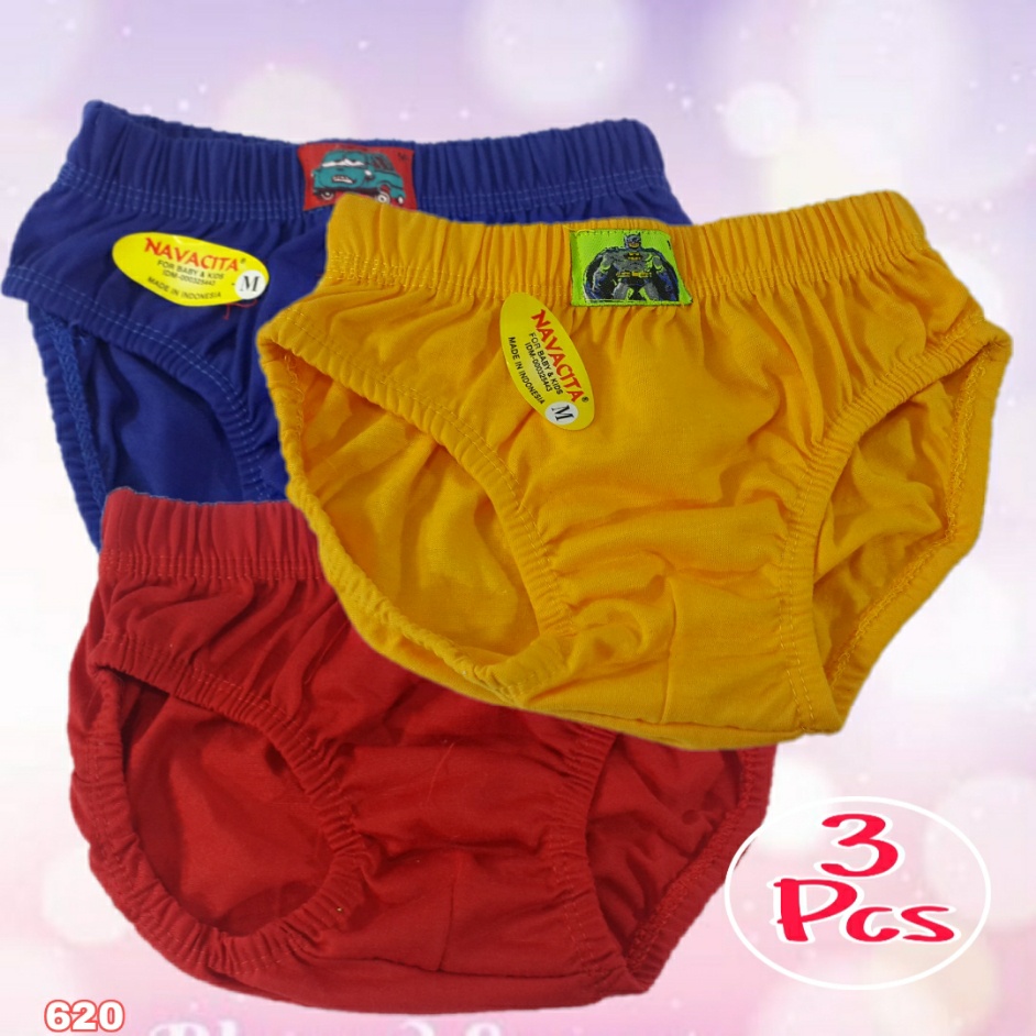 K620T - (Harga Per Box Isi 3Pcs) CELANA DALAM ANAK PAKAIAN DALAM ANAK COWOK NAVACITA SIZE S - XL USIA 3 - 11 TH