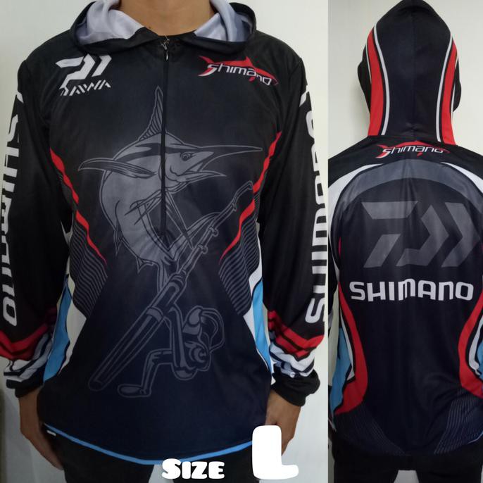 Sale Kaos Jersey Mancing Bertopi -Baju Mancing Shimano Bertopi