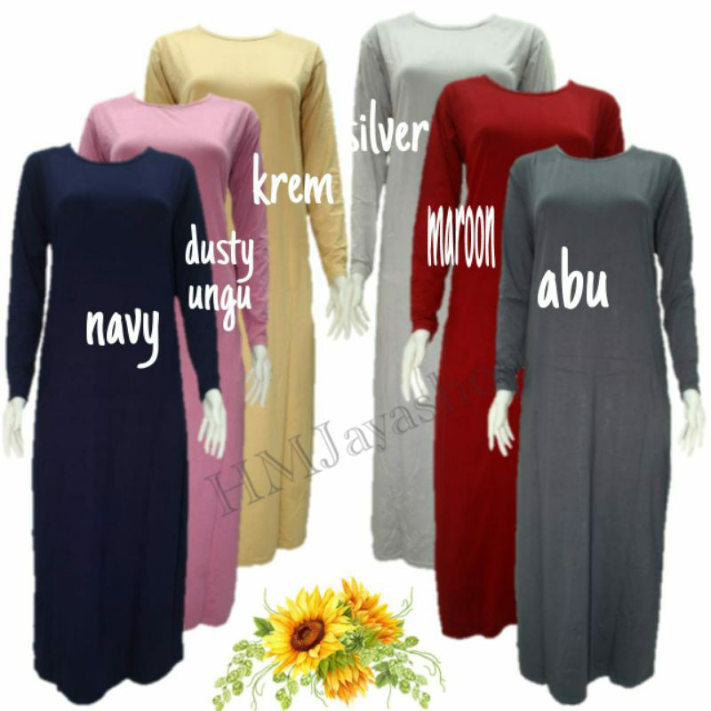 Gamis Lengan Panjang Long Dress Lengan Panjang Bahan Rayon