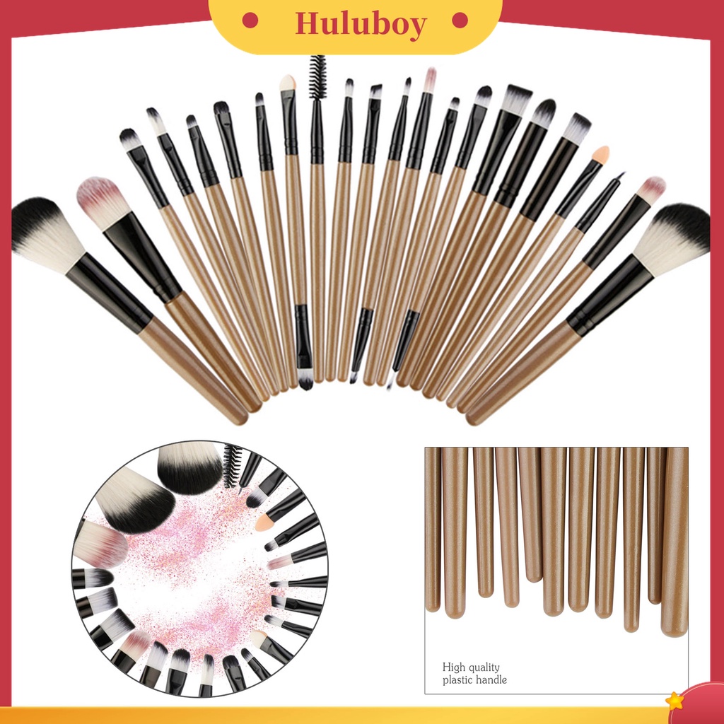 Huluboy Huluboy♡ 22 Pcs / Set Brush Makeup Eyeshadow Concealer Blending Model Panjang Untuk Wanita