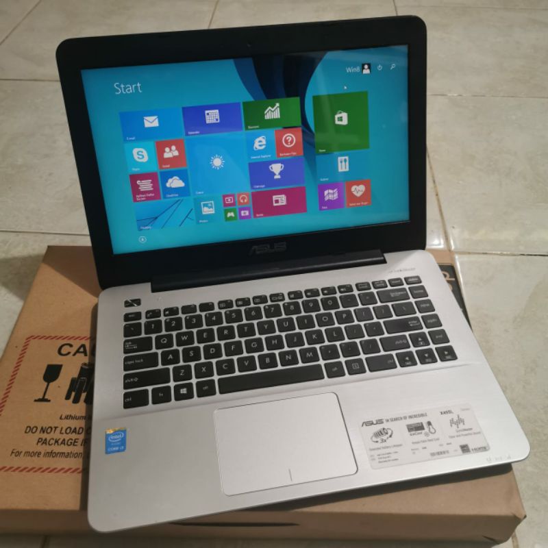 Laptop Second Asus A445L intel Cor i3-4005 Ram 4GB HDD 500GB Layar 14 inch windows 10 slim mulus