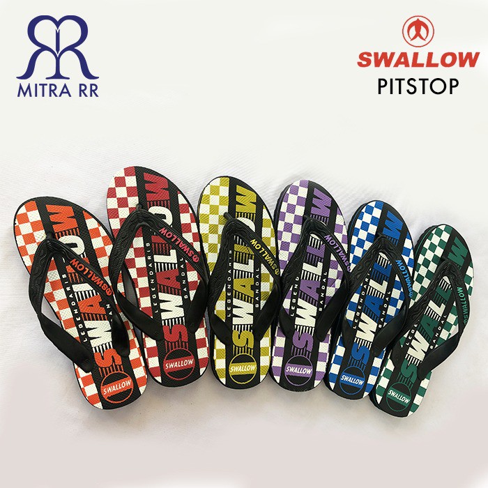 Sandal Jepit SWALLOW PITSTOP Sendal Swalow Karet Pria Asli / Tali Jepit Sandal Serampat