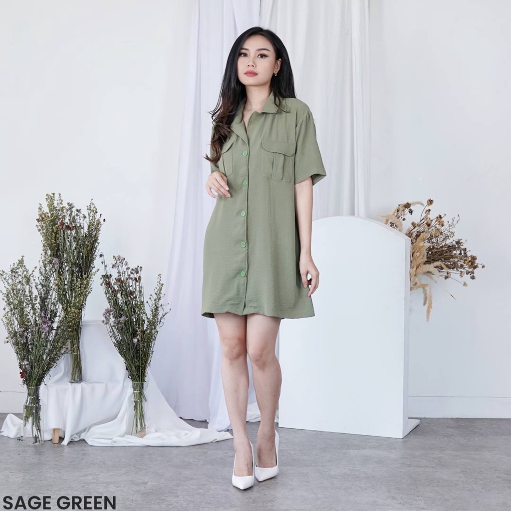 Show Stopper Shirt Dress Wanita Casual Party