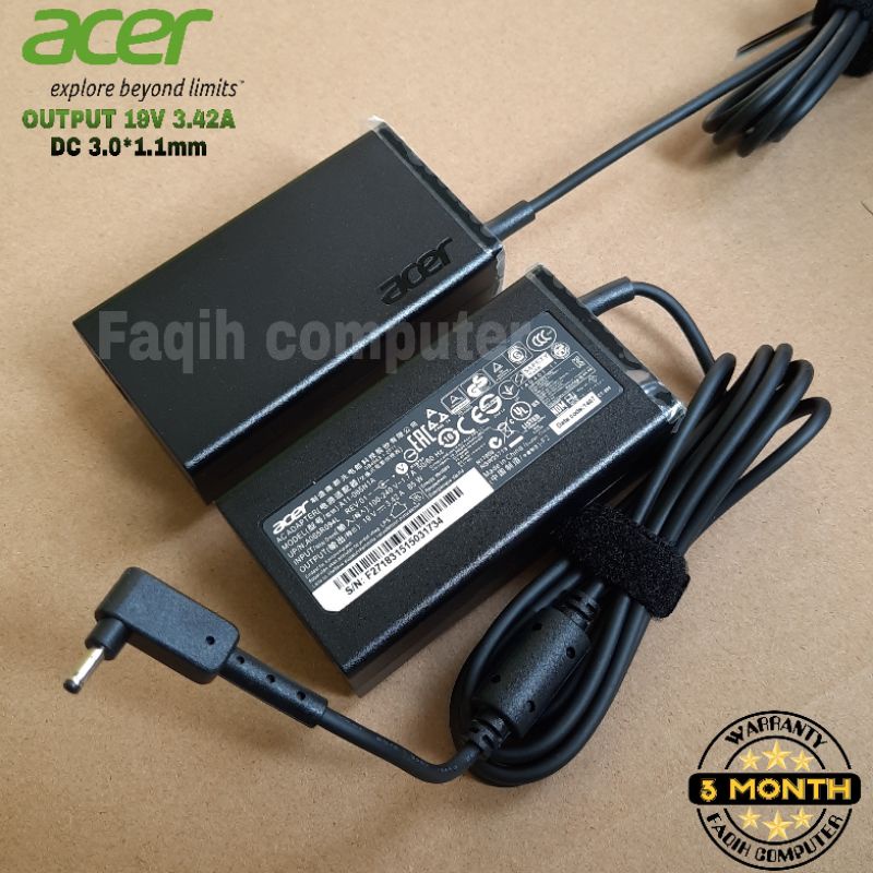 Adaptor Charger Acer Aspire 5 A514-52 A514-52K A514-52G A515-41 19V 3.42A 65W DC 3.0x1.1mm