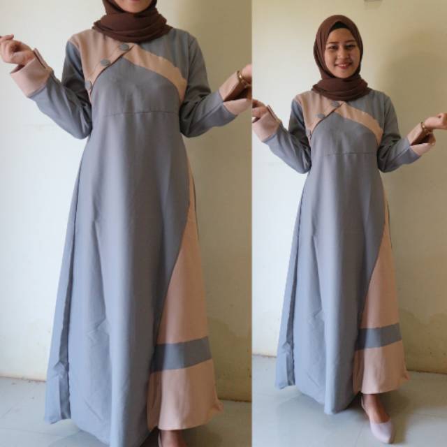Gamis dress muslimah wollycrepe caltri premium
