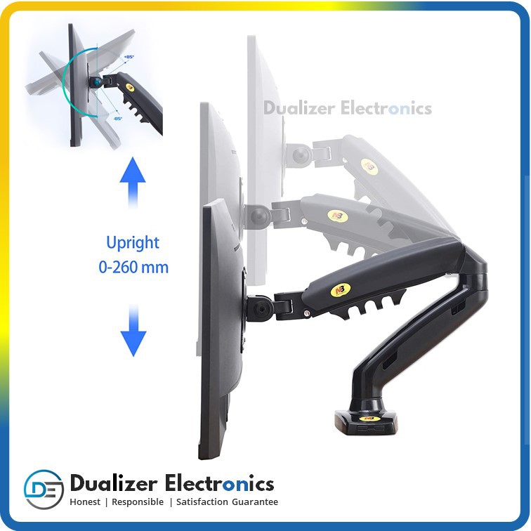 Bracket Monitor TV LED LCD 17 22 24 27 30 Inch Gas Spring North Bayou NB F80 NBF80