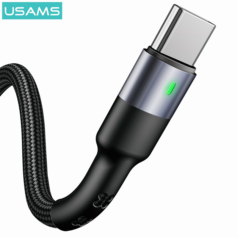 USAMS U26 Kabel Data Type C Fast Charging 3A LED Indikator