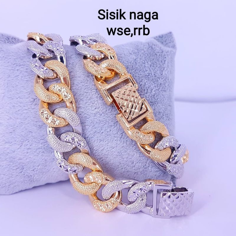 gelang sisik naga titanium (tebal dan ada mutiaranya