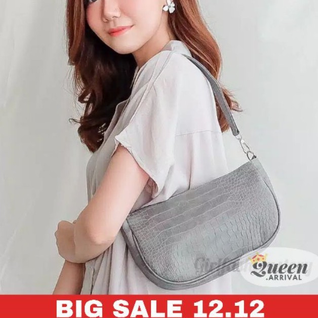 Tas Bahu Wanita Korea Bahan Croco Model Simple Elegan Tahan Air Shoulder Bag Wanita Korea Sling Bag Wanita Korea Tote Bag Simple Fashion Wanita Tas Make Up Wanita Tas Kondangan Wanita Pounch Make Up Tas Pesta Wanita Tas Artis Tiktok