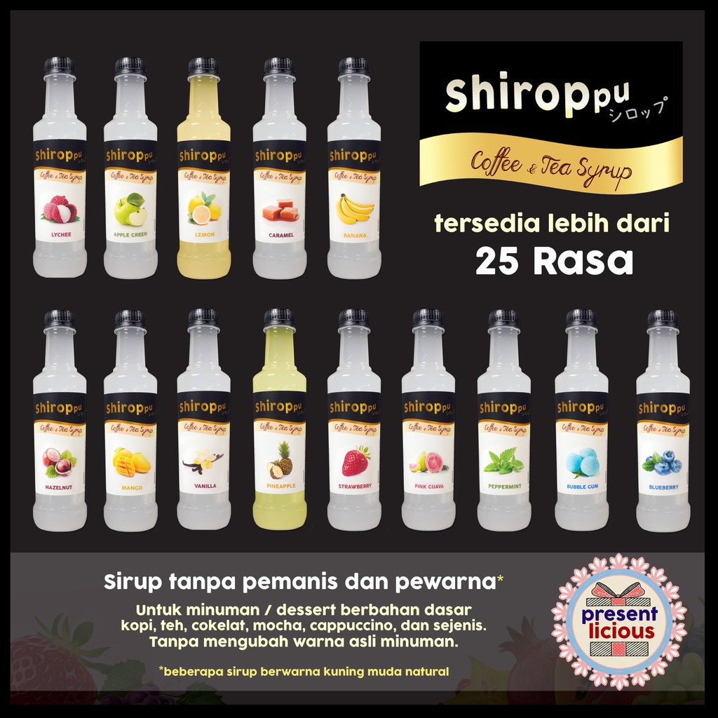 

Shiroppu Coffee and Tea Syrup 350 mL | Sirup Tanpa Warna dan Pemanis