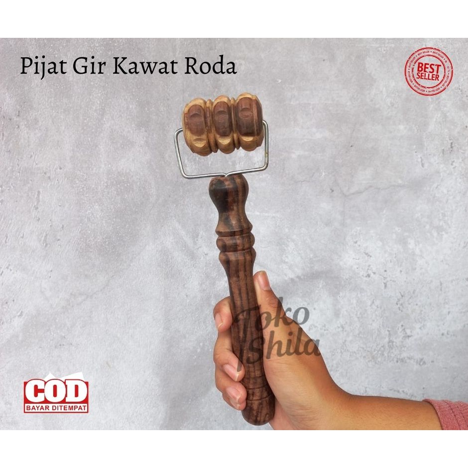 Alat Pijat Kayu Gir Kawat Roda/ Alat Pijat Refleksi