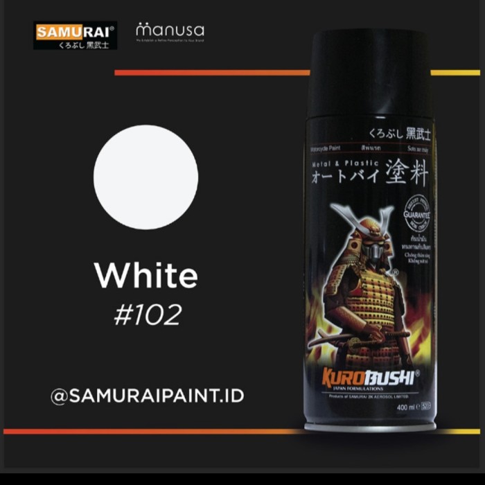 Cat Pilox White 102 Samurai - Cat semprot kaleng putih samurai 102