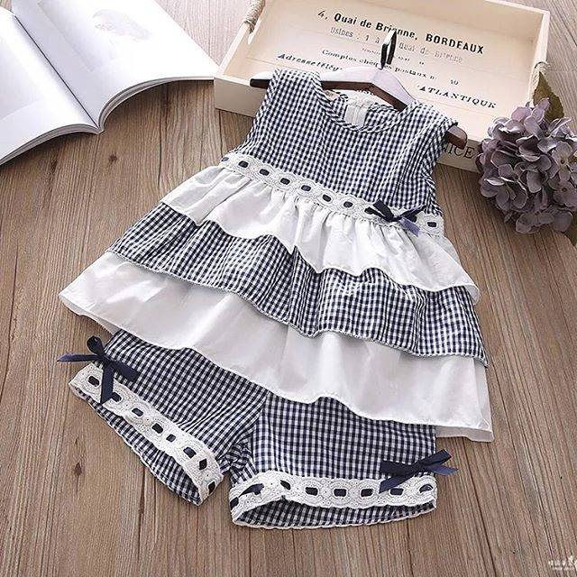 GA2648 CALLI SET NAVY BAJU SETELAN ANAK PEREMPUAN IMPORT KOREA LUCU MURAH KOTAK KEREN