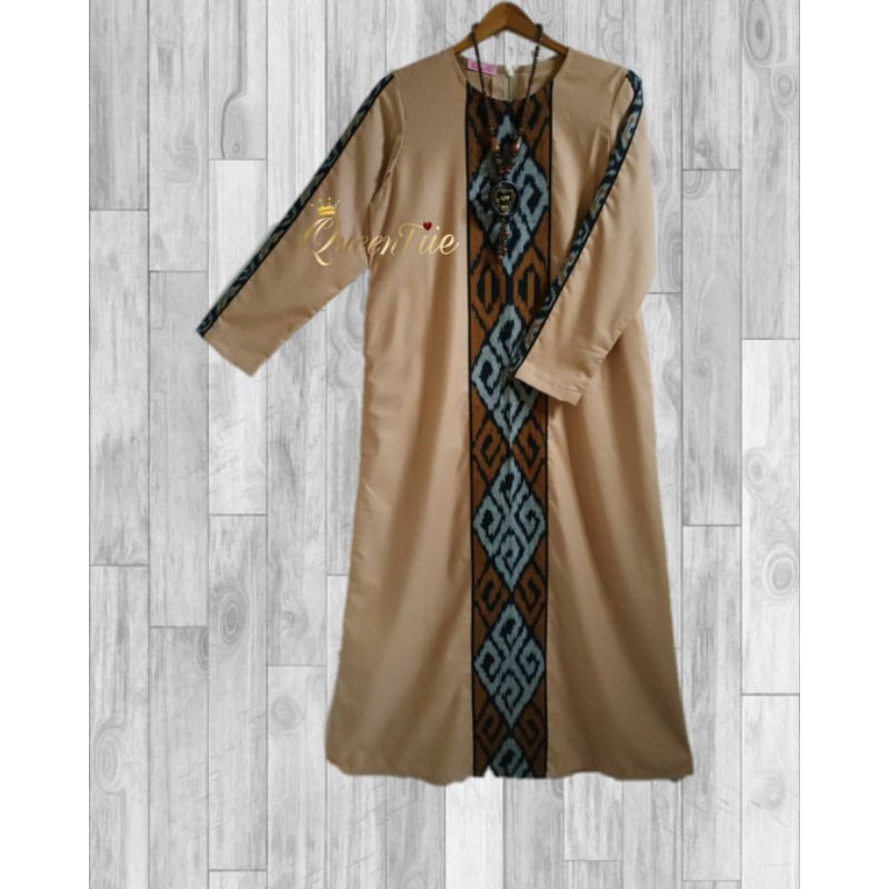 QUEENTIIE TENUN ASLI - GAMIS TENUN - ARIANI LONG DRESS