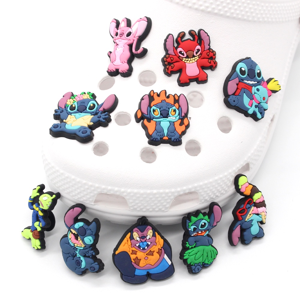 Stitch ️Tema kartun lucu Crocs Pin Sandal shoe charms Jibbitz DIY Dapat Dilepas decorate accessories Anak Hadiah