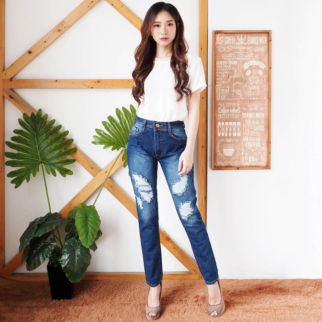 Celana  Boyfriend  Jeans Cuntwin KOMBINASI Small Jumbo  