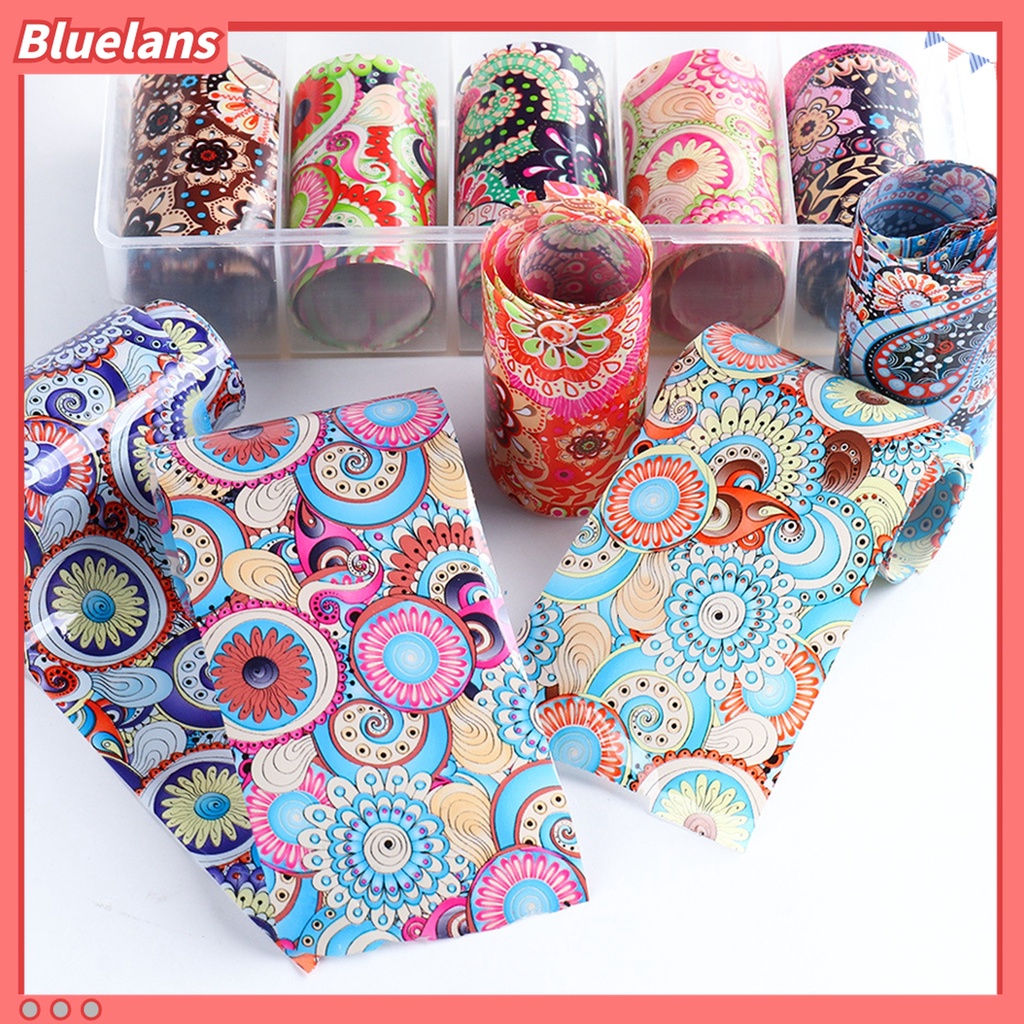 (In Stock) Kacamata Hitam Lensa Warna Warni ♡10pcs / Set Stiker Kuku 3D Motif Totem Gaya Etnik Retro Untuk Wanita