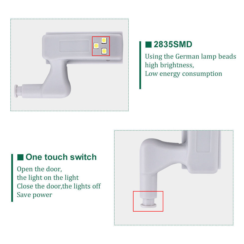 Lampu Engsel LED Mini Portable Dengan Sensor Cahaya Untuk Lemari Pakaian