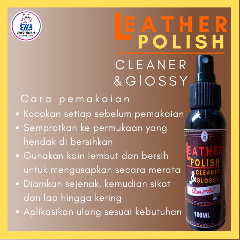 letaher polish pembersih pengkilap penghilang noda sepatu tas jaket kulit 100ml