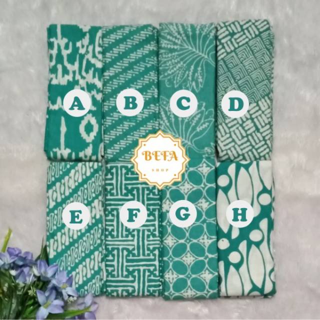 Batik cap Garutan ~ Hijau Tosca