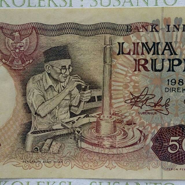 5ribu rupiah asah intan th 1980.