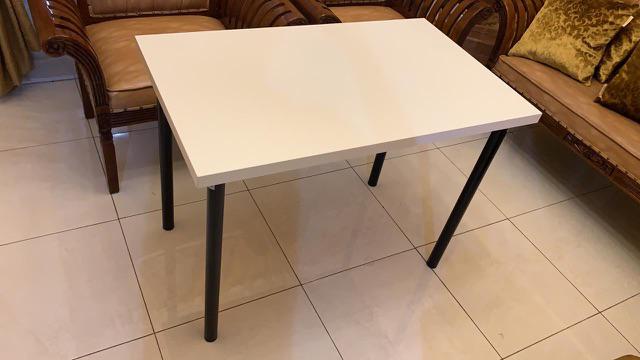 1.meja Minimalis Serbaguna Putih Hitam 100x60,meja Makan,meja Kerja,meja Belajar