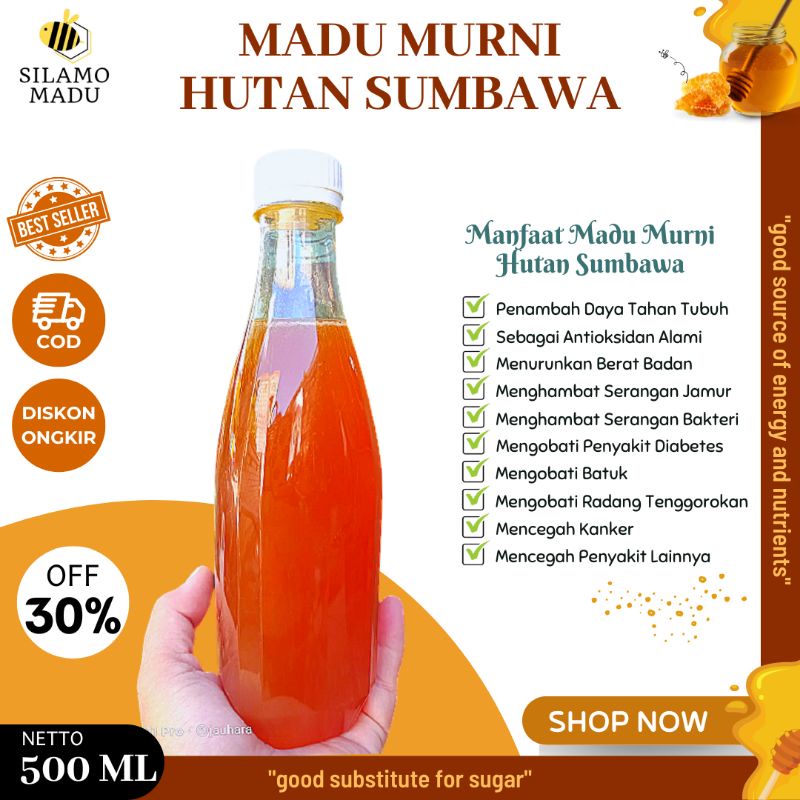 

MADU MURNI HUTAN SUMBAWA 500 ML | SILAMO MADU | MADU ASLI HUTAN SUMBAWA BERKHASIAT DAN NIKMAT | MADU HERBAL UNTUK MENGOBATI BERBAGAI MACAM PENYAKIT | MADU MULTI FLORA BERKUALITAS NOMOR WAHID | MADU HUTAN DENGAN KANDUNGAN NEKTAR PALING TINGGI DI INDONESIA