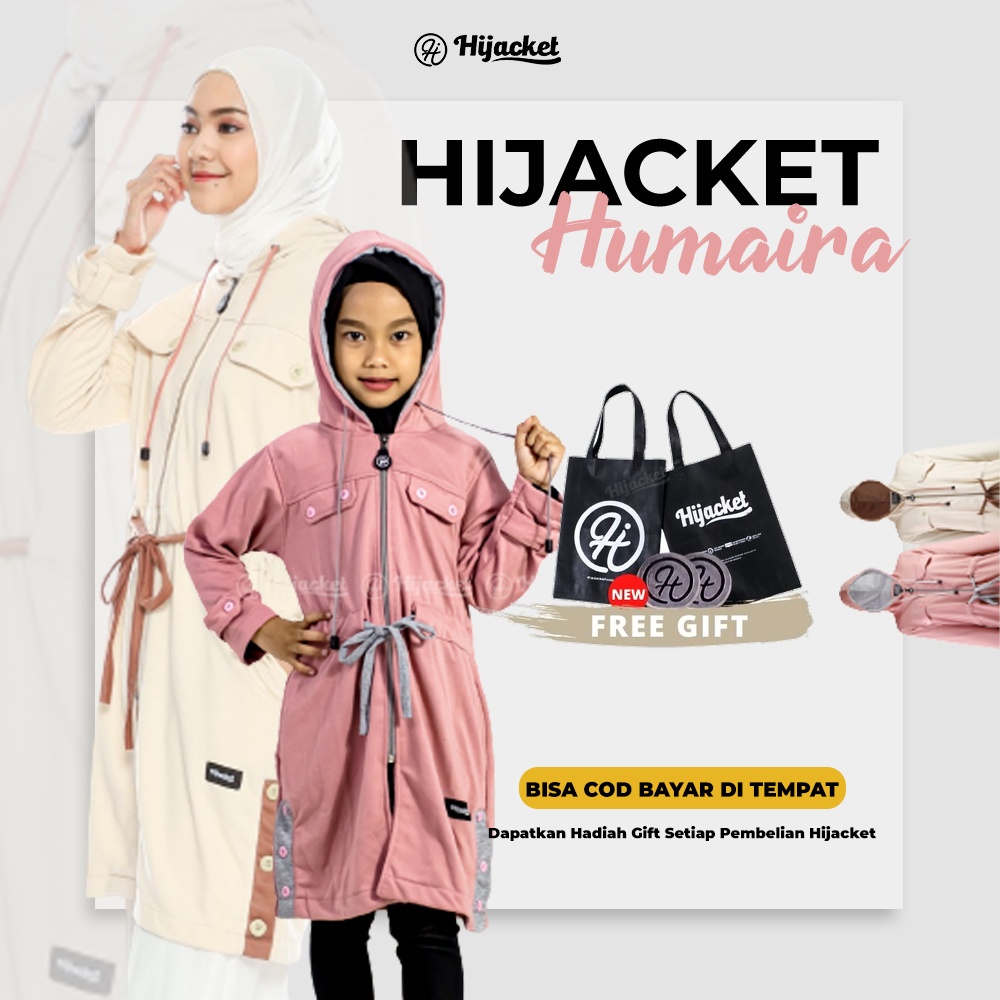 HIJACKET HUMAIRA MOM & KIDS 4-11 THN ALL SIZE S - XXL - JAKET  HOODIE IBU & ANAK 2 WARNA HIJABER PRE