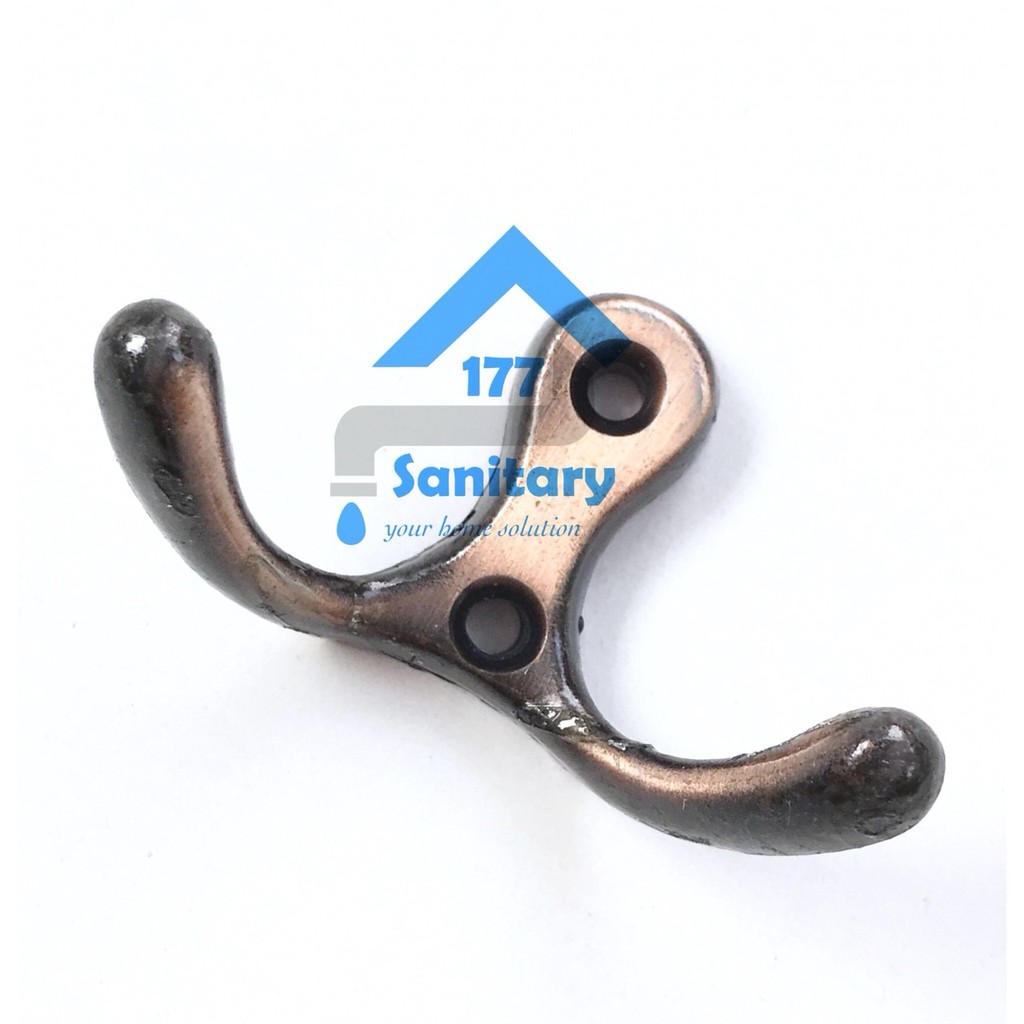 Gantungan Baju 2 Kait Murah Warna Antik NK- Kapstok pengait double 2kait Hook Single Cantolan Baju  stainless hooks Sanitary177 /E47