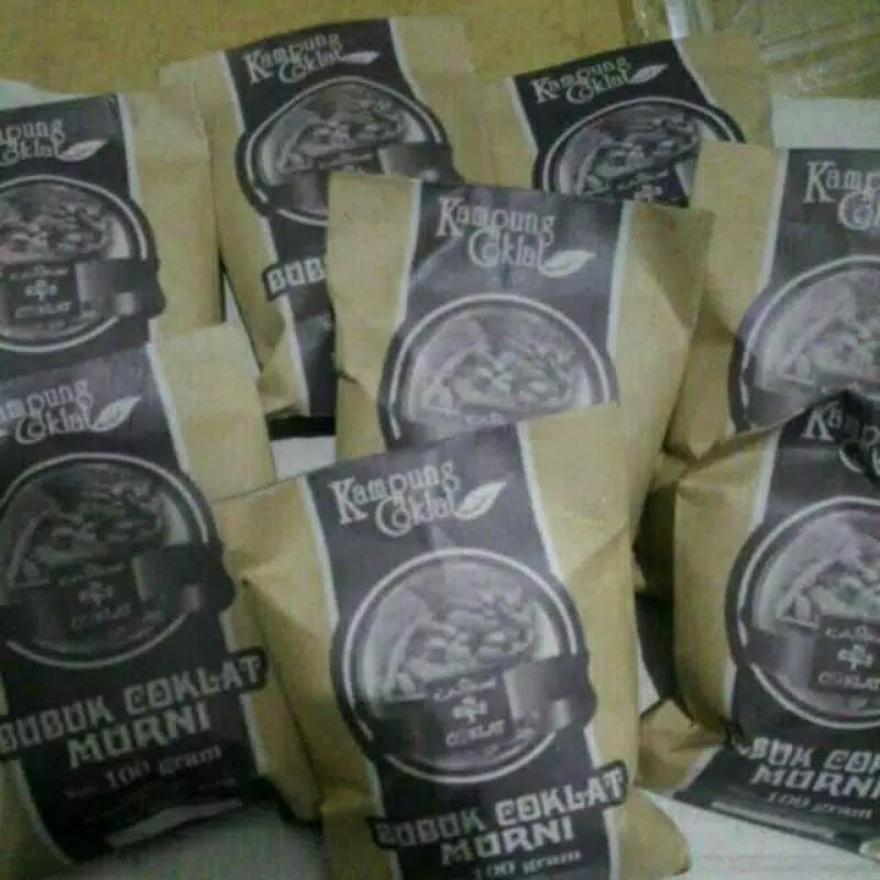 

bubuk coklat murni kemasan 100 gr. asli (kampung coklat)