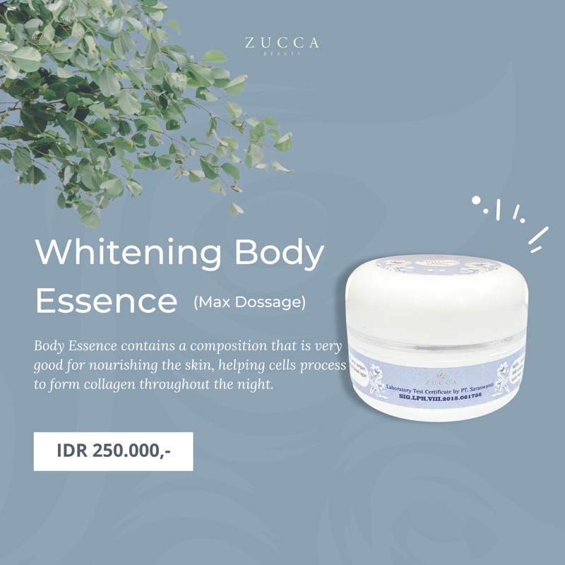 Whitening Body Essence | Maximum Dossage (Beads Biru) | ZUCCA BEAUTY
