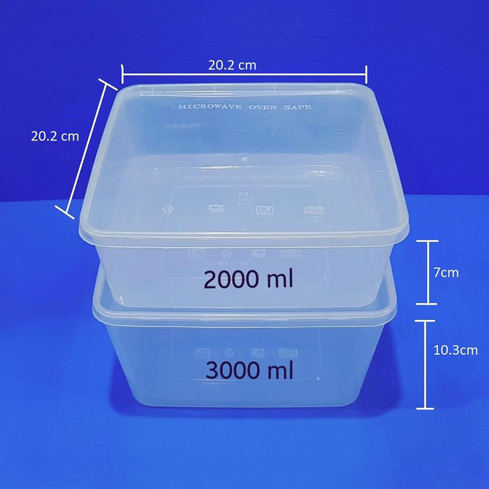 THINWALL KOTAK 3000ML SQ FOOD CONTAINER