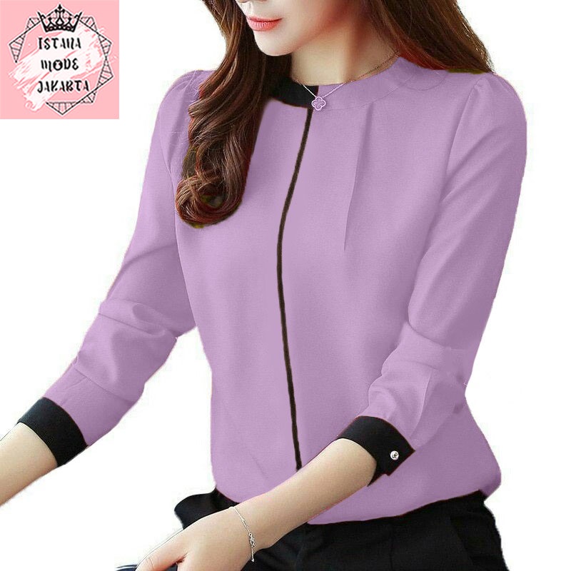 ISTANA MODE JAKARTA Verra baju atasan wanita terbaru blouse korean style blouse wanita lengan panjang-1